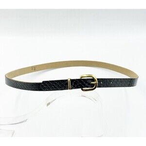 Women Gold Buckle Snakeskin Pattern Dress Belt Slim Wide Size 12